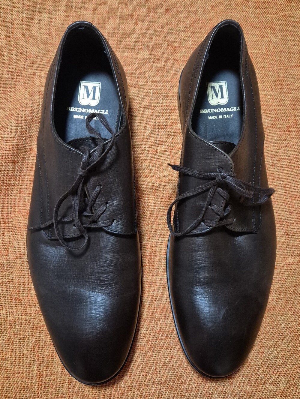 Bruno Magli Men’s Brown Leather Oxford Dress Shoes Size 10 Made in Italy